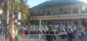 Disiplin : Siswa-Siswi SMA N 1 Kubutambahan Digembleng Anggota Koramil 1609-02/Kubutambahan