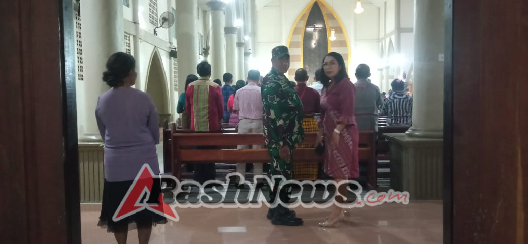 Babinsa Hadiri Syukuran HUT Gereja Paroki Santo Petrus
