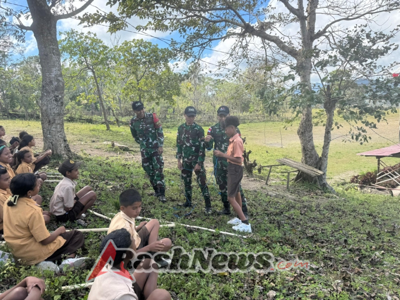 Pos Nananoe Dampingi Kegiatan Pramuka di SMPN Satap Tubaki, Antusiasme Siswa Membara