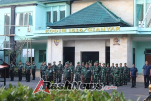 Kodim 1616/Gianyar Gelar Upacara Bendera, Kasdim Tekankan Disiplin dan Nasionalisme
