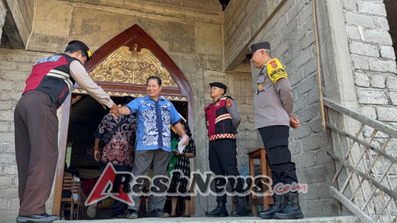 Beri Rasa Aman, Personil Polsek dan Polres Bangli Amanan Kegiatan Ibadah Minggu