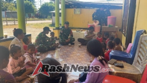 Kunjungi Paud Motamasin, Pos Haslot Berikan Bubur Kacang Hijau Secara Gratis