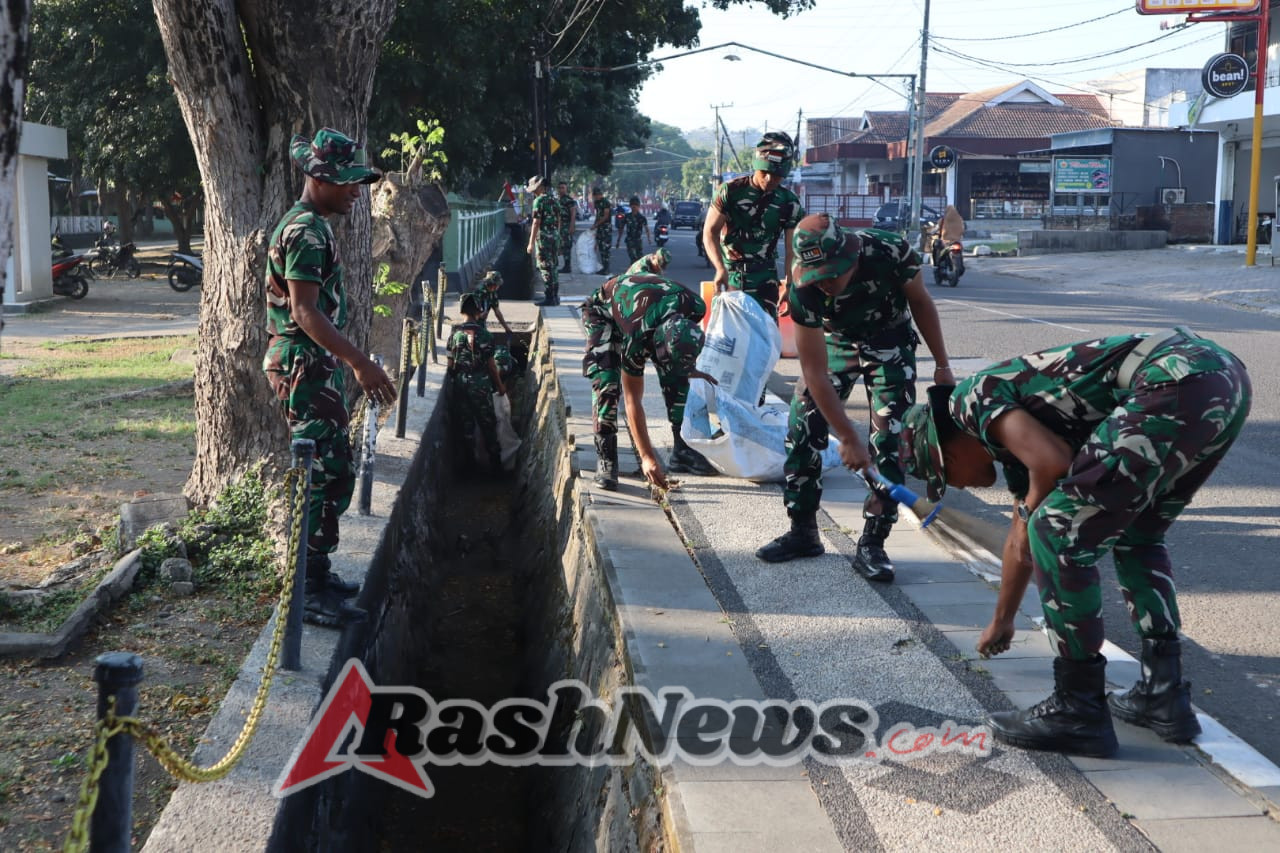 Kodim 1607/Sumbawa Bersama Yonif TP 835/SWB dan Masyarakat Gelar Karya Bhakti Sambut HUT Ke-80 RI