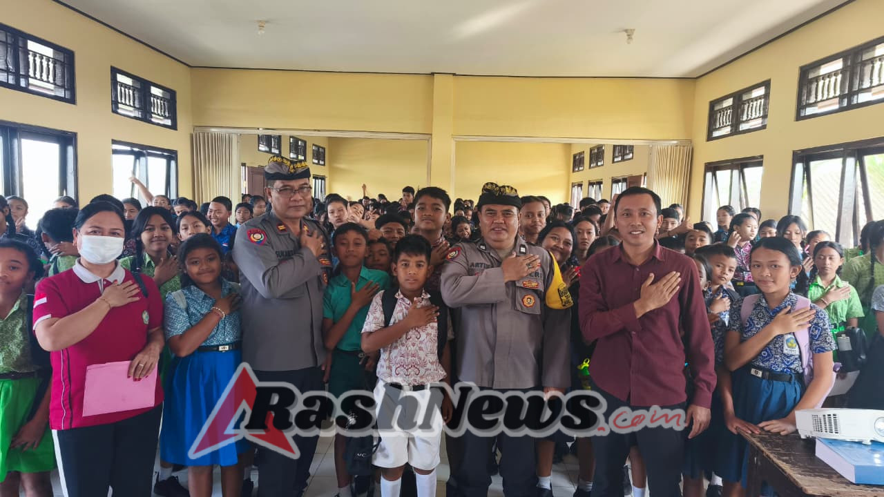 Polsek Blahbatuh Jadi Sahabat Sekolah, Berikan Edukasi Positif Saat MPLS di SMP 2 Blahbatuh