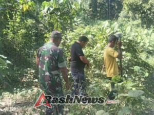 Wujudkan Ketertiban Wilayah, Babinsa dan Aparat Desa Tetapkan Batas Tanah Di Wanukaka