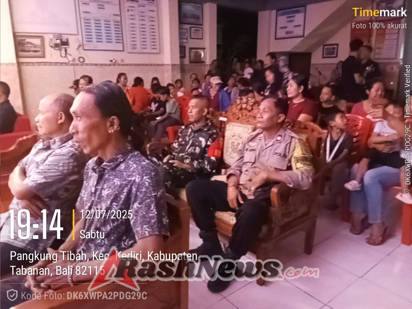 Bhabinkamtibmas Desa Pangkung Tibah Menghadiri Undangan Ulang Tahun  STT Widya Cantika   di Kantor Desa’ Pangkung Tibah