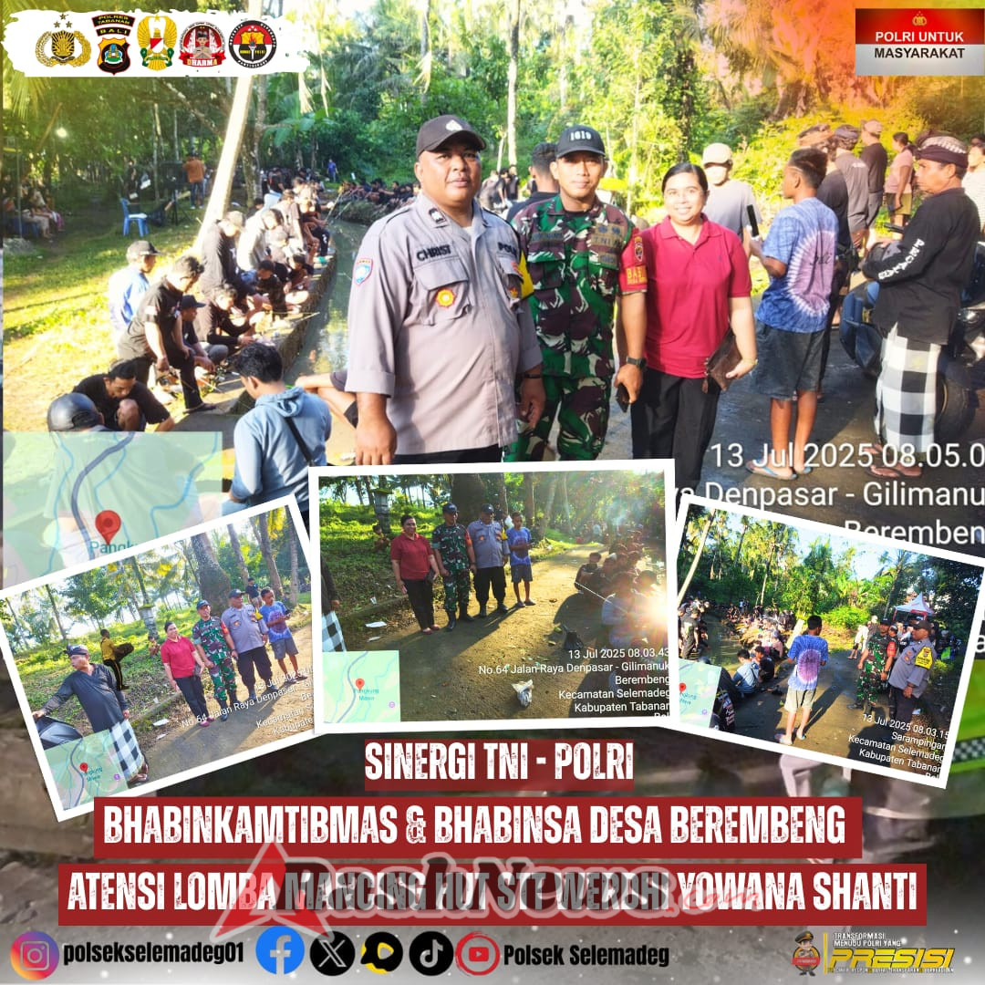 Bhabinkamtibmas Ds Berembeng atensi Lomba Mancing HUT STT Werdhi Yowana Shanti