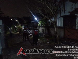 Blue Light Patrol Gabungan Polres Tabanan Sisir Perumahan di Tengah Malam, Antisipasi Kejahatan 3C