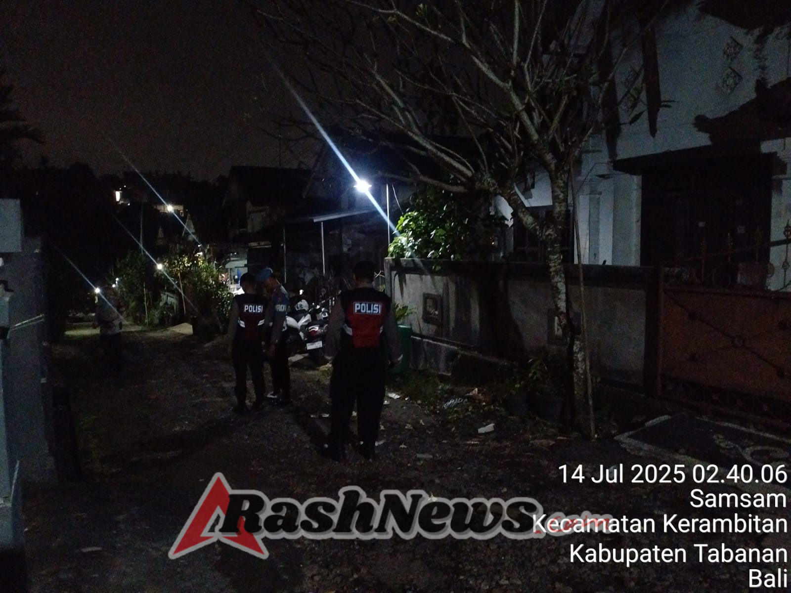 Blue Light Patrol Gabungan Polres Tabanan Sisir Perumahan di Tengah Malam, Antisipasi Kejahatan 3C