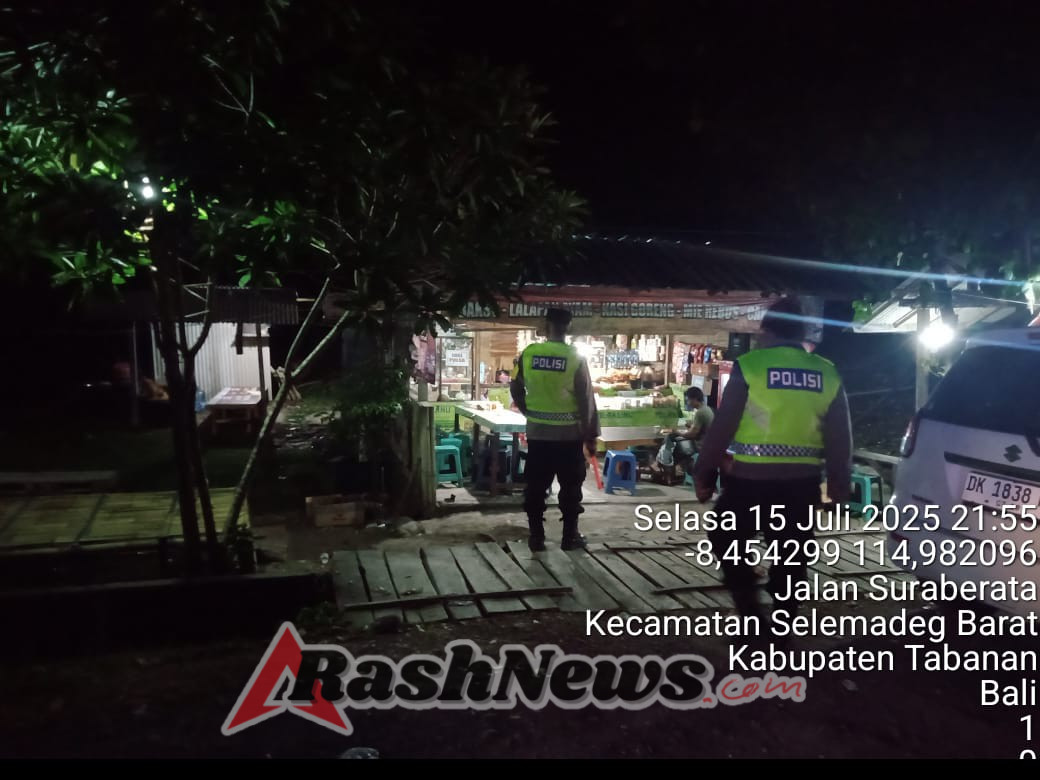 Polsek Selemadeg Barat Gelar Patroli Malam, Cegah Aksi Kriminal
