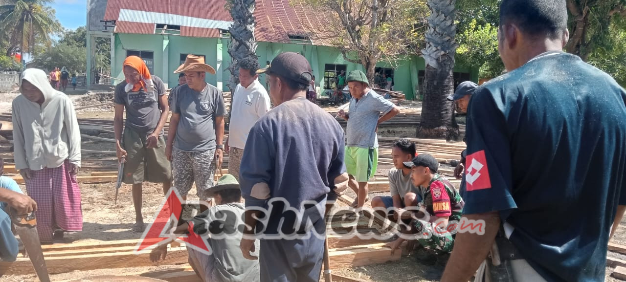 Babinsa Rote Timur Hadiri Doa Bersama dan Awal Pembangunan Gereja Pniel Kimadale
