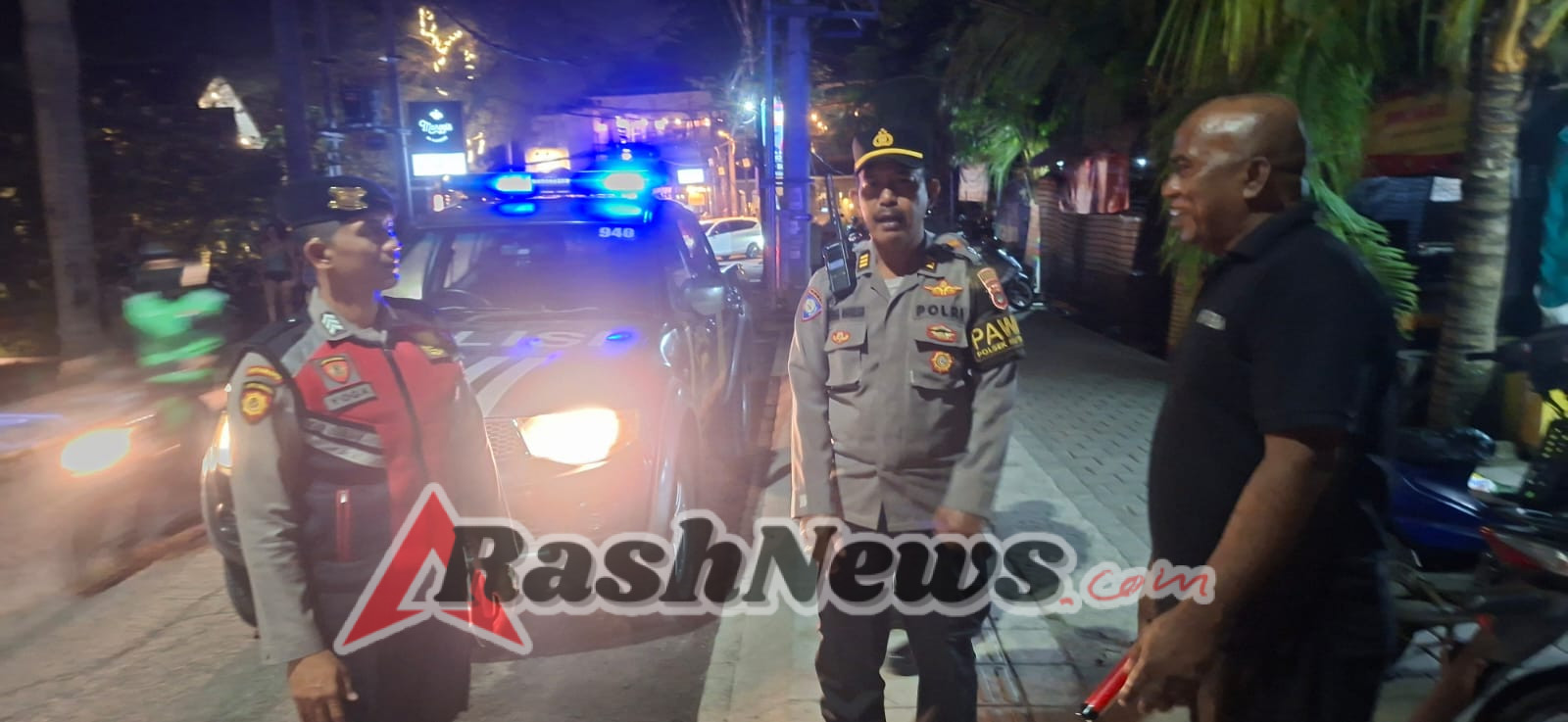 Amankan Aktipitas Wisatawan UKL Polsek Kuta Utara Patroli di Jalan Pemelisan  Berawa