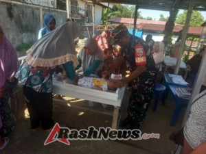 Babinsa Ende Utara Bersinergi dengan Puskesmas Kotaratu untuk Sukseskan Posyandu