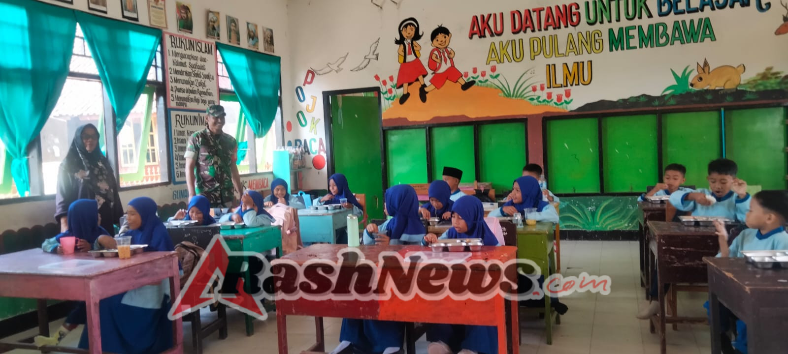 SDN 2 Tepas Gelar Program MBG, Babinsa Taliwang Hadir Dampingi