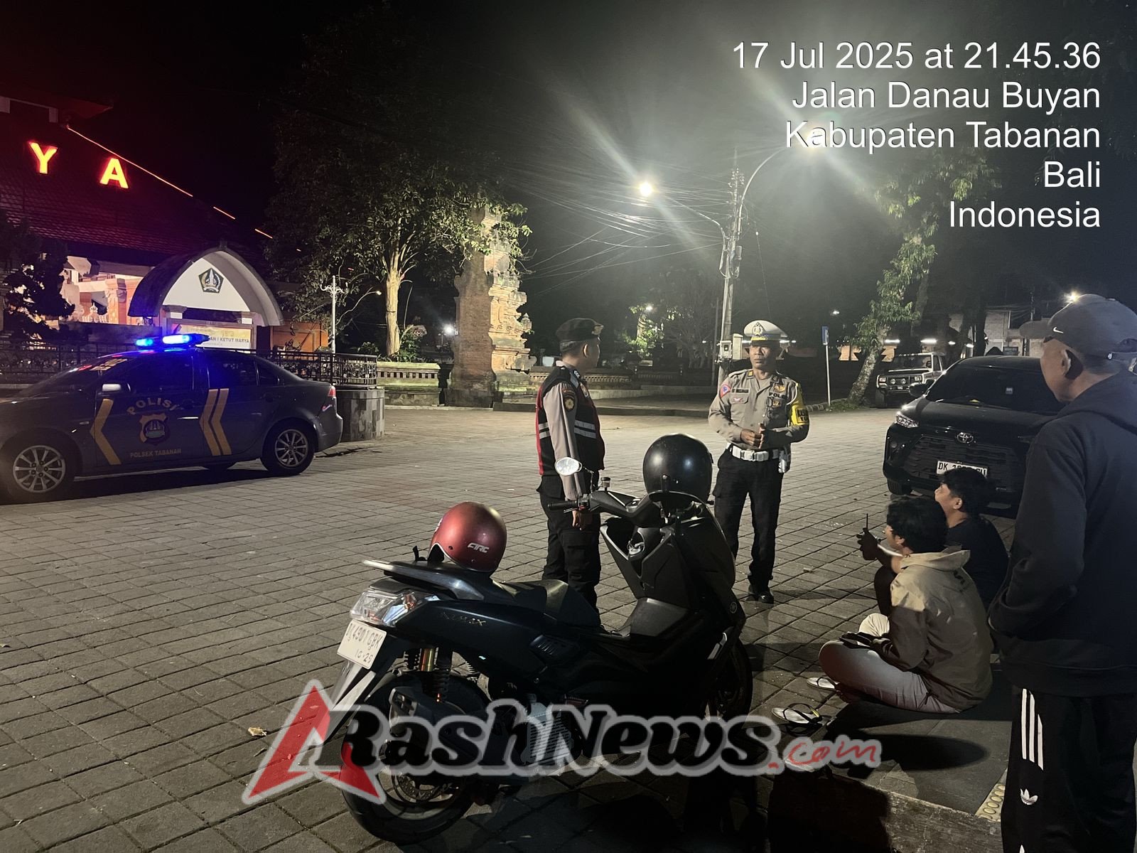 Kegiatan Blue Light Patrol Polsek Tabanan untuk cegah gangguan Kamtibmas