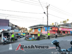 Senantiasa Melayani Masyarakat, Kapolsek Pupuan Pimpin Personil Melaksanakan Giat Strong Point