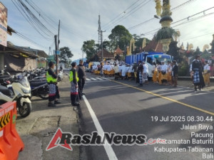 Kapolsek Baturiti pimpin pengamanan giat piodalan