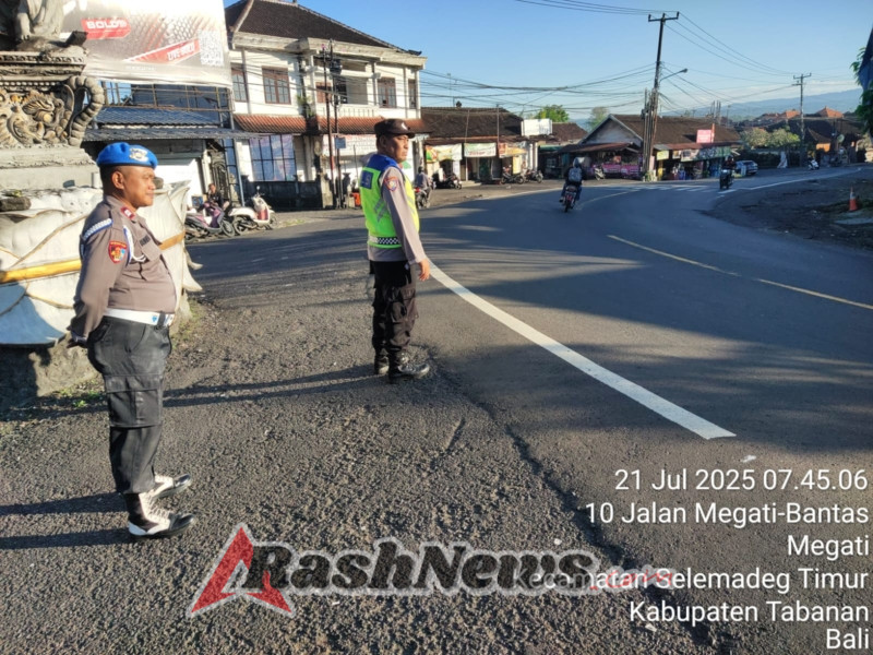 Kanit Provost Polsek Seltim, Cek Pelaksanaan Strong Point di Simpang TAC Megati