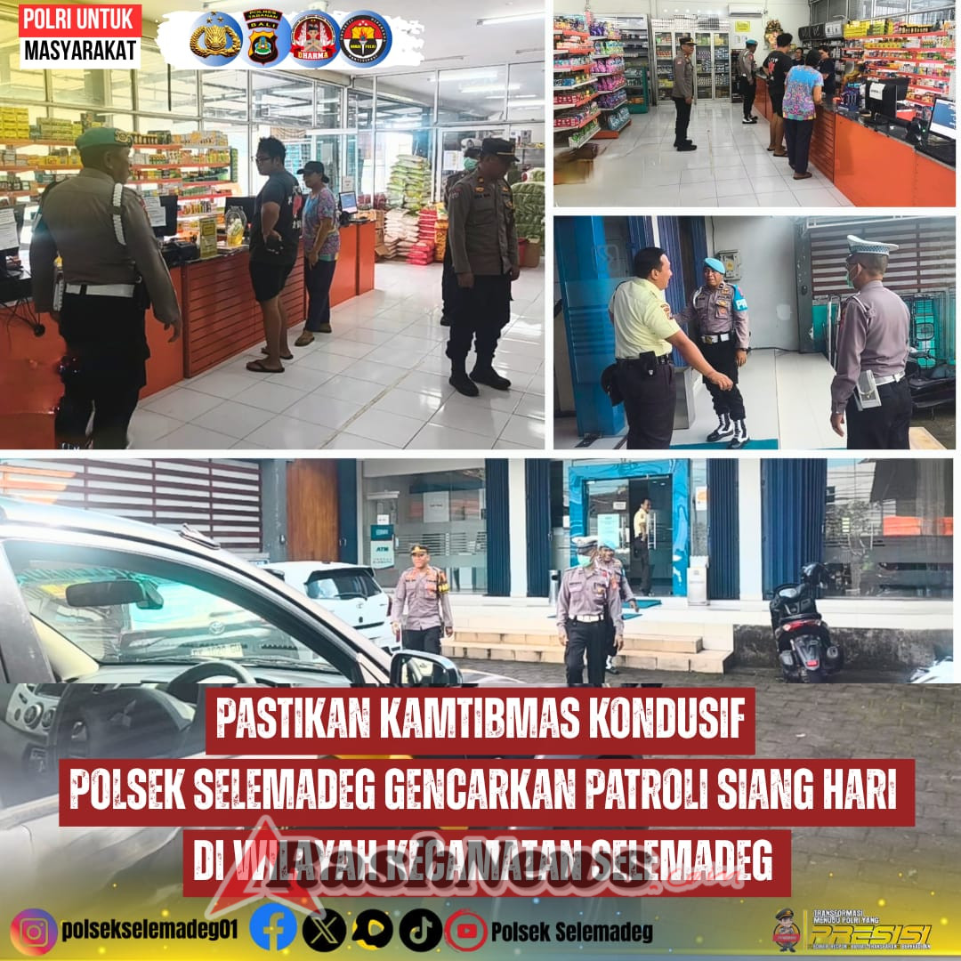 Pastikan wilayah tetap kondusif, Polsek Selemadeg Gencarkan Patroli KRYD Siang Hari