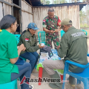 Babinsa Serka Legius Ludji Leo Dampingi Petugas Peternakan Laksanakan Vaksinasi Hewan di Desa Oekopa