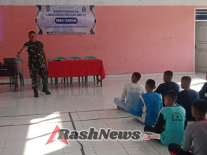 MPLS SMKN 1 Kelautan Diwarnai Materi Wasbang oleh Danramil 1615-04/Keruak