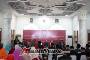 Dandim 1628/SB Tegaskan Komitmen Sinergitas saat Hadiri Pelantikan Pejabat Pemda KSB