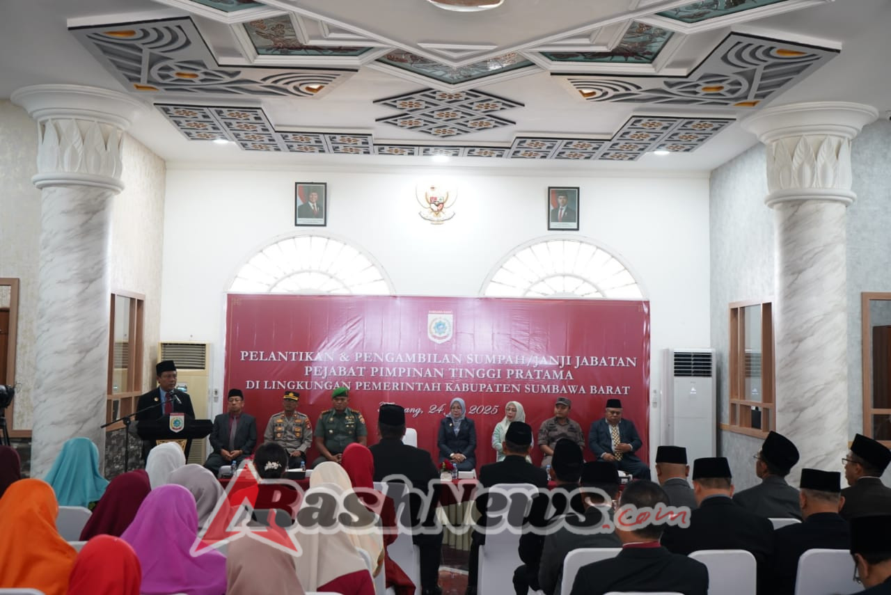 Dandim 1628/SB Tegaskan Komitmen Sinergitas saat Hadiri Pelantikan Pejabat Pemda KSB