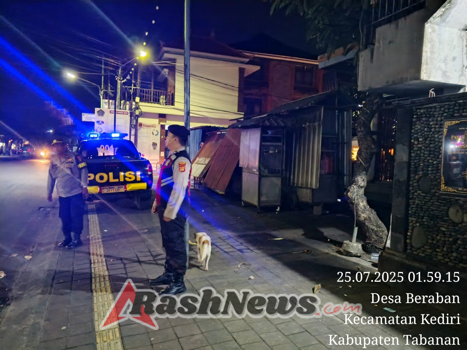 Piket Fungsi Polsek Kediri Dipimpin Pawas  Laksanakan Blue Light Patrol (BLP)