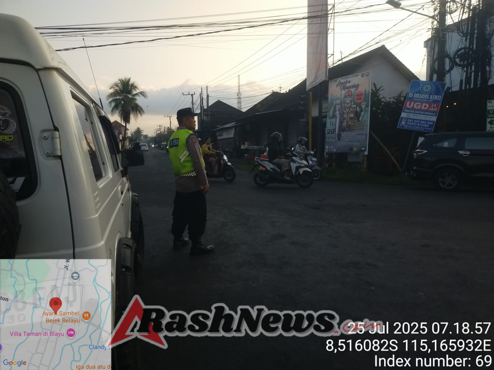 Cegah Kemacetan Pagi Hari Polsek Marga Gelar Personil Strong Point Simpang Belayu