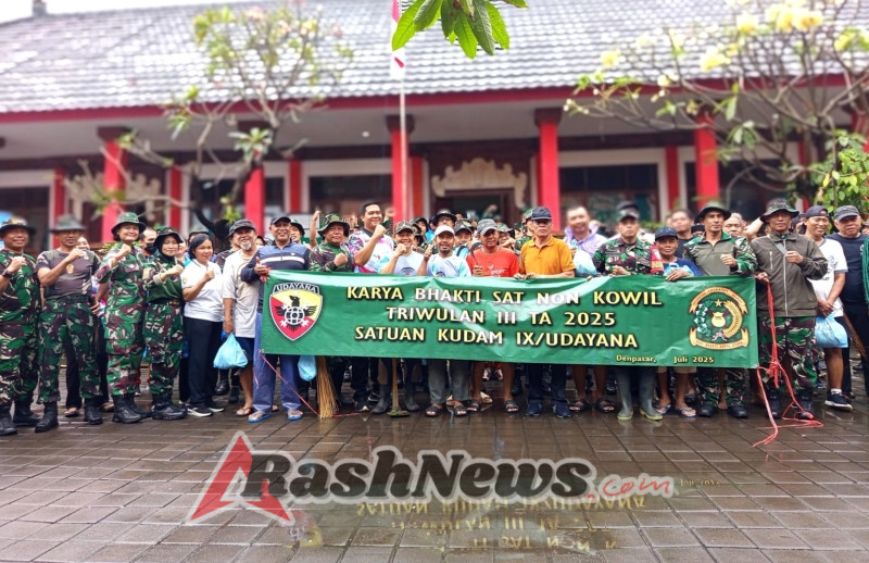 Peran Aktif Babinsa, Karya Bhakti bersama Kudam IX/Udayana Jaga Kebersihan Lingkungan