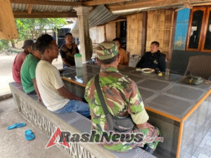 Komsos dan Pamwil Babinsa Kodim 1602/Ende Sambut Antusias Warga Desa Tou Barat