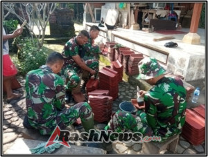 Satgas TMMD Bergerak Cepat, Dan SSK Kawal Rehabilitasi Sarana Umum Umat di Desa Batuan