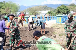 Penguatan Infrastruktur Pertanian, Satgas TMMD Kodim 1607/Sumbawa Laksanakan Pengurukan Jalan