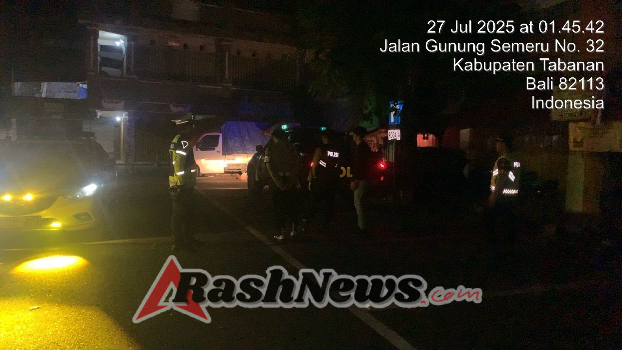 Polres Tabanan Gencarkan Blue Light Patrol Dini Hari, Cegah Aksi Kejahatan 3C di Titik Rawan