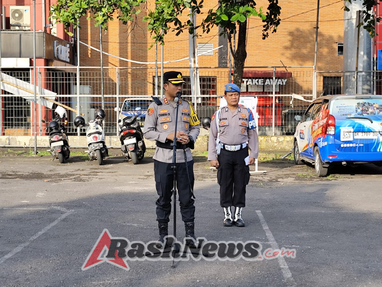 Polres Gianyar Gelar Apel Kesiapan Pengamanan Laga Persahabatan Bali United vs PSIM Yogyakarta
