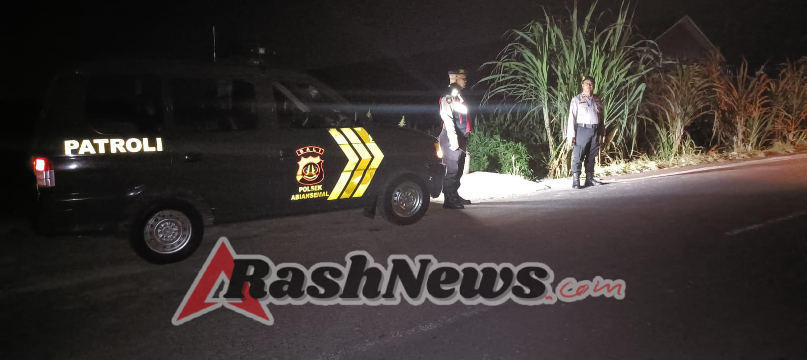 Wujudkan Rasa Aman, Polsek Abiansemal Patroli Subuh Di Jalur Minim Aktivitas