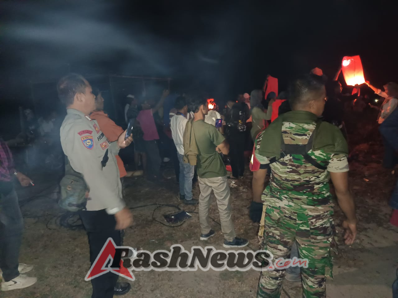 Babinsa 1614-01 Dompu dan Bhabinkamtibmas Amankan Camping Harmoni di Desa Riwo