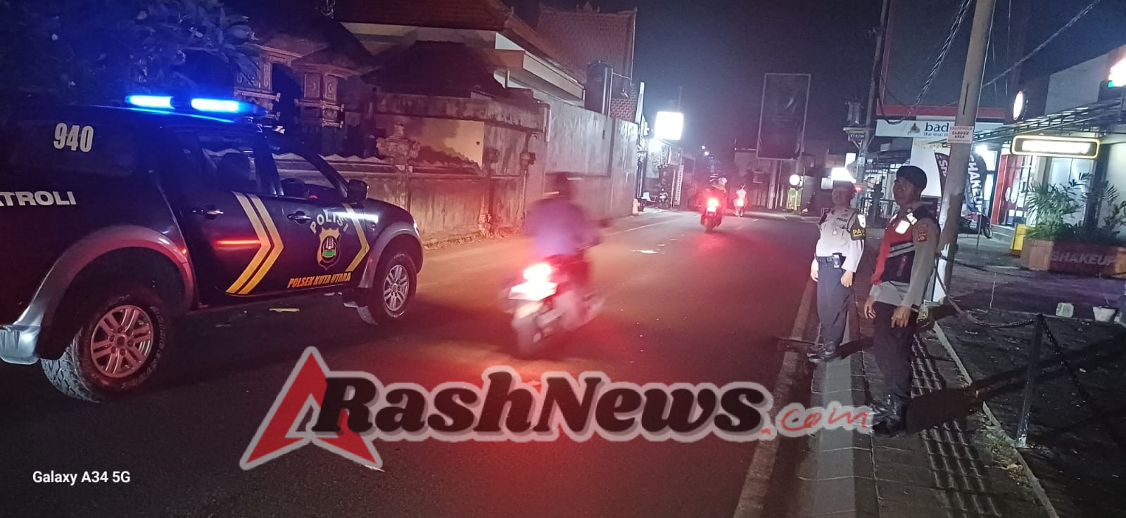 Rawan Jambret  UKL Polsek Kuta Utara Optimalkan  Patroli Di Jalur Short Cut .