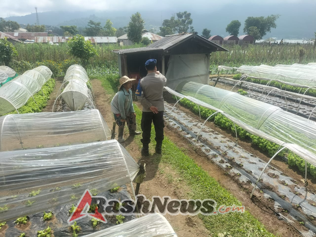 Sat Polairud Polres Tabanan Sambangi Petani di Pesisir Bedugul, Jaga Kamtibmas Sekaligus Dukung Ketahanan Pangan