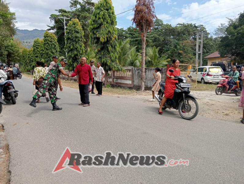 Kolaborasi TNI-Polri di Maurole: Pengamanan Misa Minggu Berlangsung Kondusif