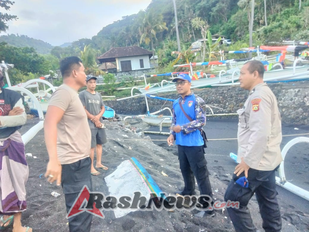 Dua Nelayan Seraya Timur Tergulung Ombak, Sat Polairud Polres Karangasem Turun Tangan