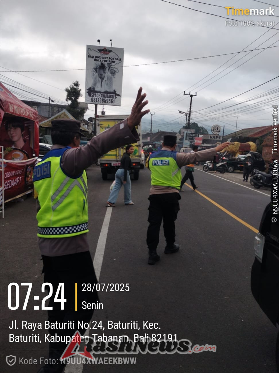 Polsek Baturiti Tingkatkan Keamanan Melalui Pelaksanaan Strong Point pagi