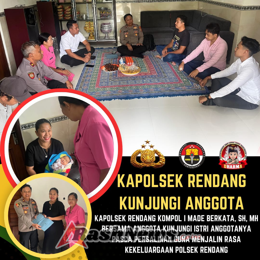 Kapolsek Rendang Jenguk Istri Anggotanya Pasca Persalinan