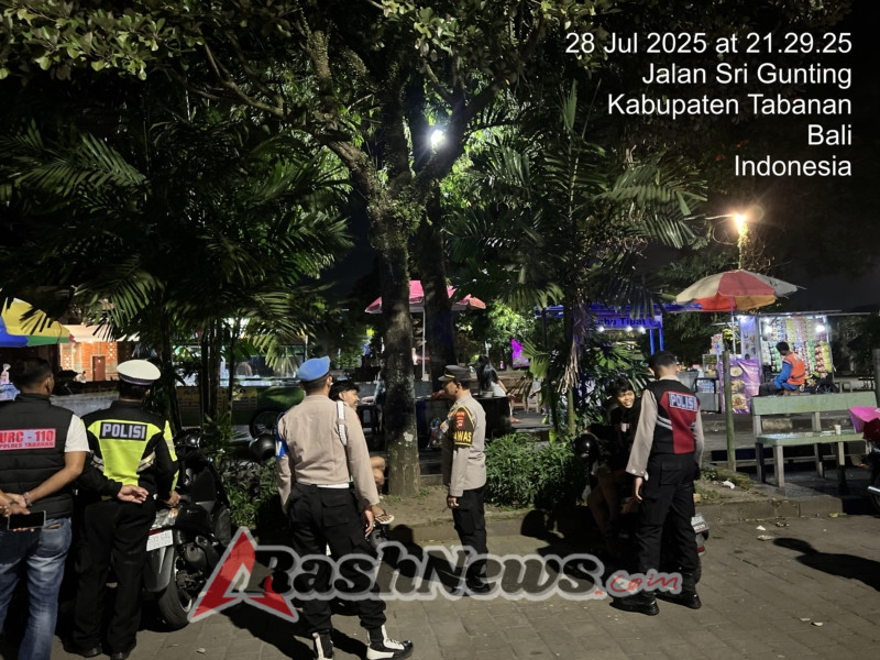 Polres Tabanan Gelar Blue Light Patrol, Sasar Titik Keramaian Malam Hari untuk Jaga Kamtibmas