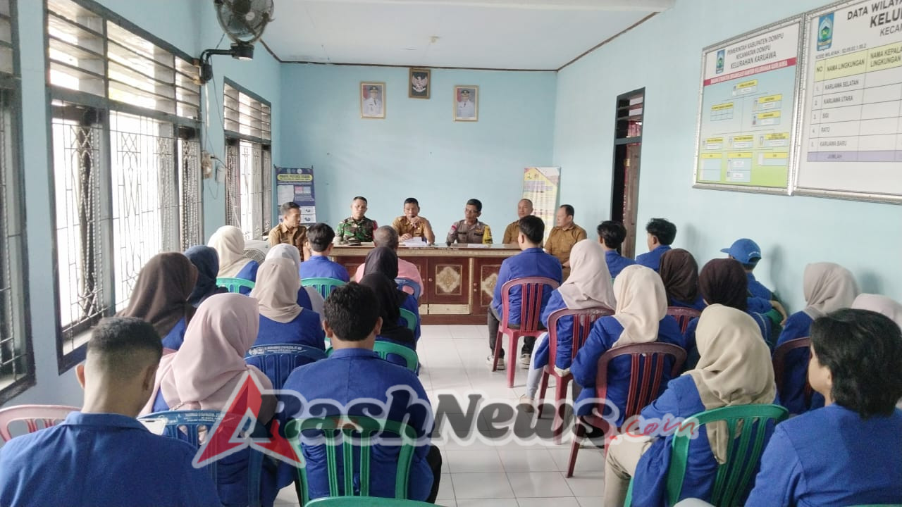 Babinsa dan Aparat Kelurahan Karijawa Dukung Kegiatan KKN STIE Bima