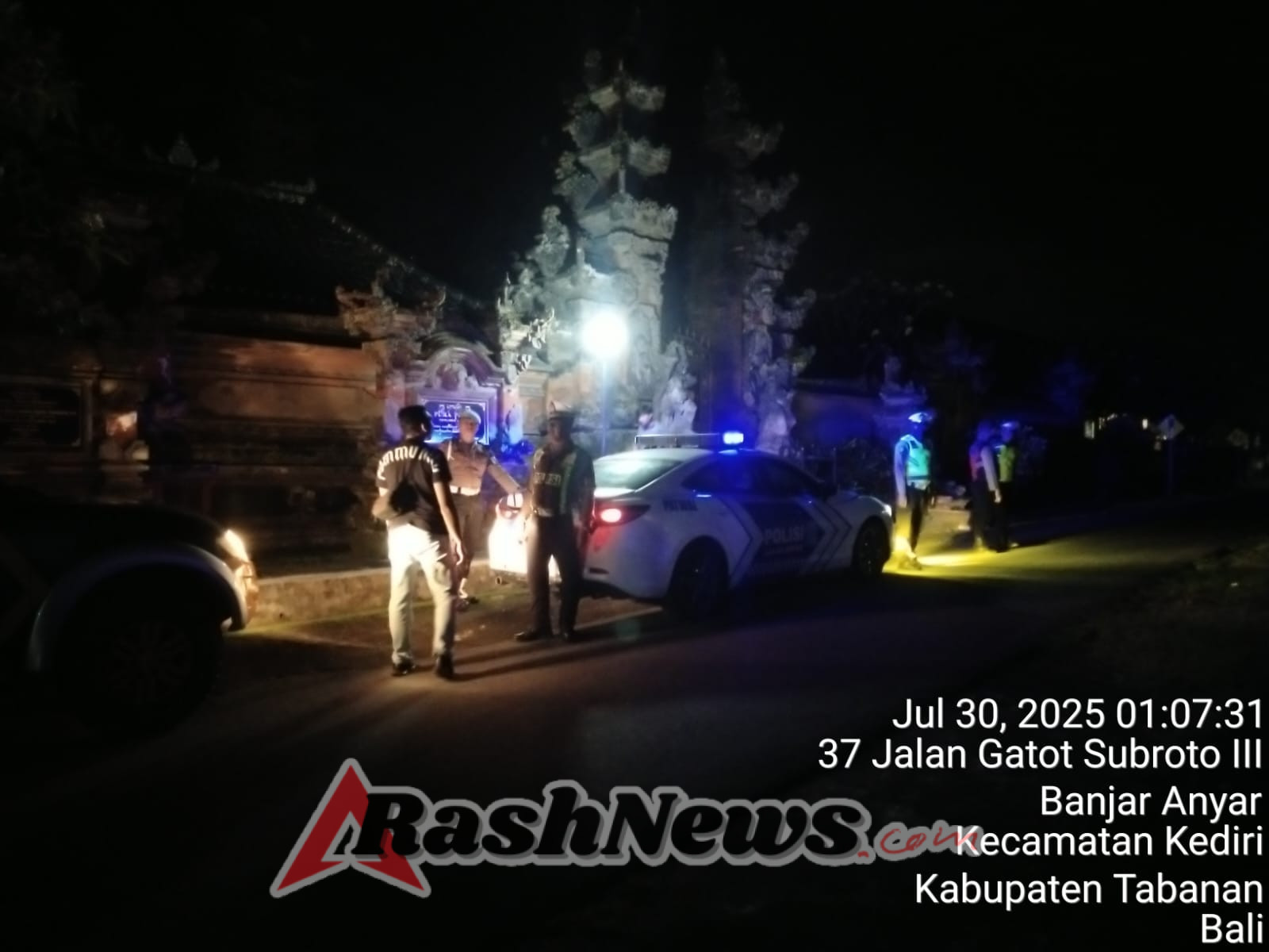 Polres Tabanan Gelar Patroli Jalan Kaki Subuh, Cegah Gangguan Kamtibmas di Titik Rawan