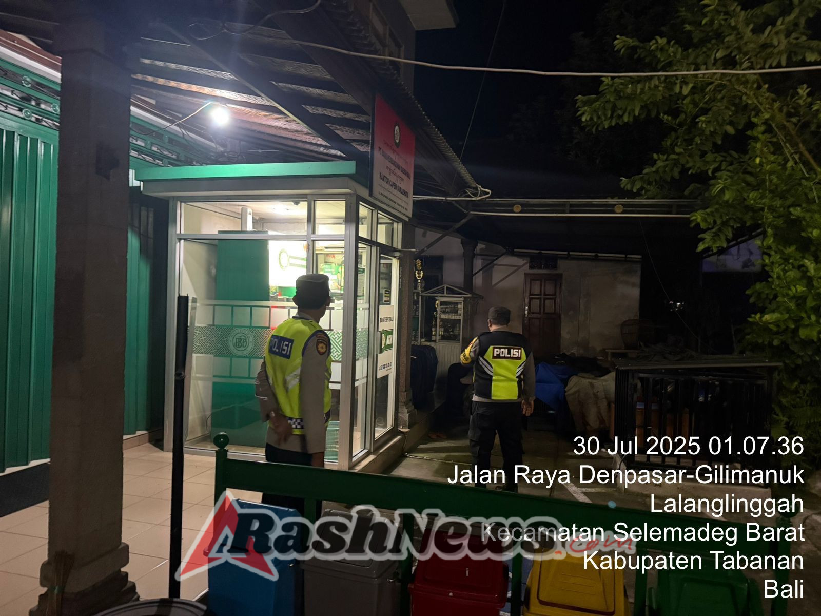 Polsek Selemadeg barat Gelar Patroli Malam Menjelang Dini Hari