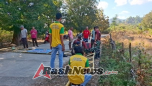 Pembuatan Gapuca Acara di Gereja Perbatasan, Pos Silawan bersmaa Masyarakat Binaan Siap Sambut HUP Paroki Stela Maris