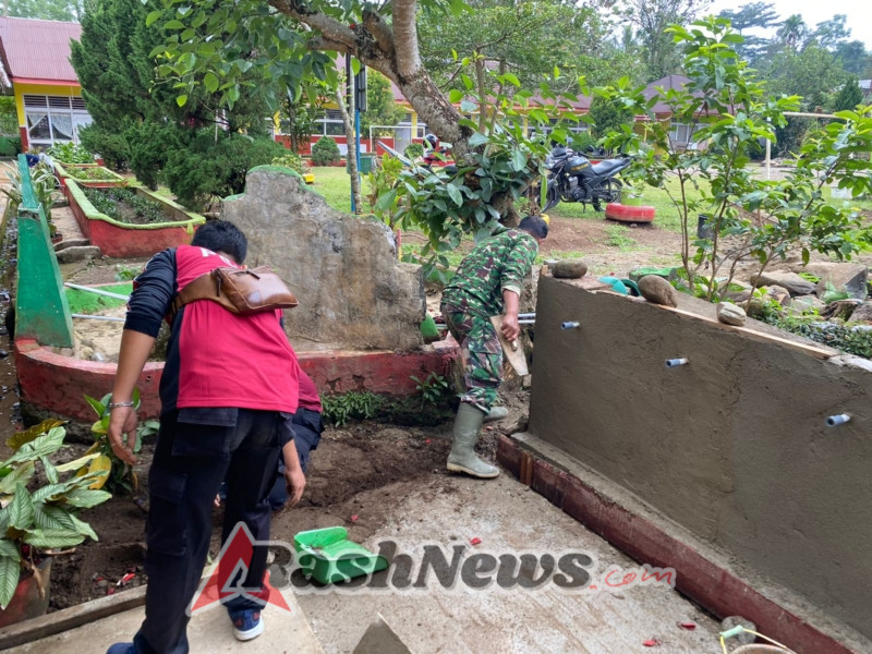 Pembangunan Sumber Air Bersih di SDN 12 Pincuran Tujuah Terus Dilanjutkan, Wujud Kepedulian Satgas TMMD terhadap Kebutuhan Air Bersih Masyarakat