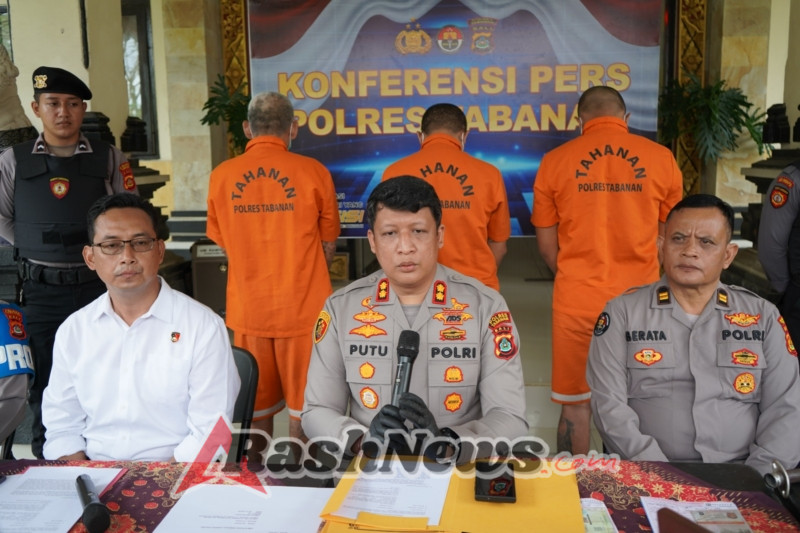 Kapolres Tabanan Pimpin Press Conference: Ungkap Dua Kasus Pencurian oleh Satreskrim Polres Tabanan
